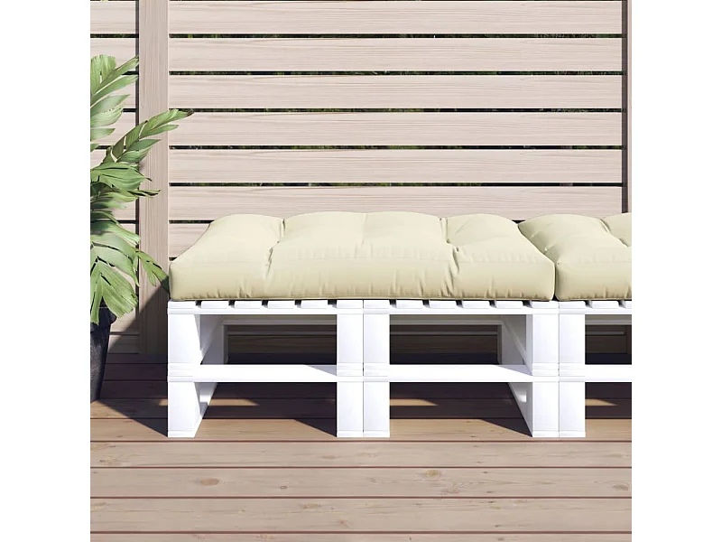 Coussin de palette crème 120x80x12 cm tissu