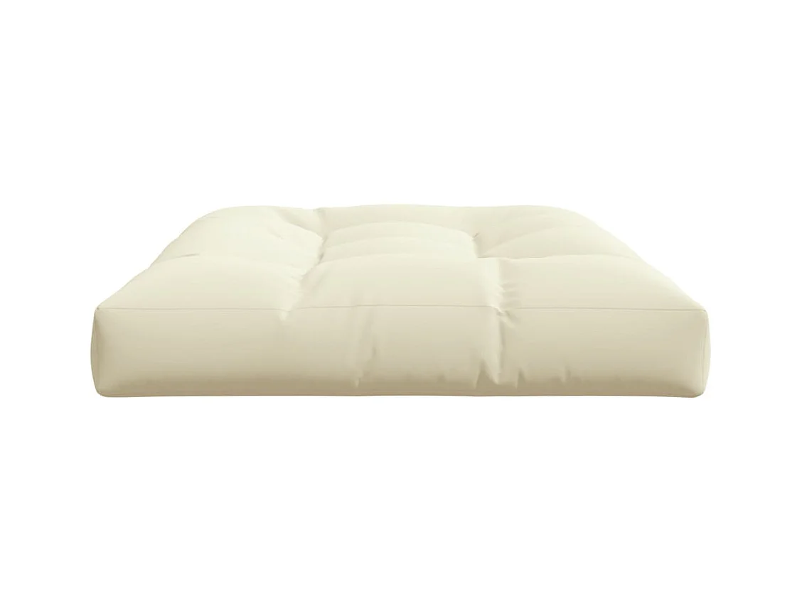 Coussin de palette crème 120x80x12 cm tissu