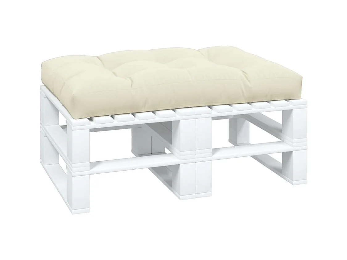 Coussin de palette crème 120x80x12 cm tissu
