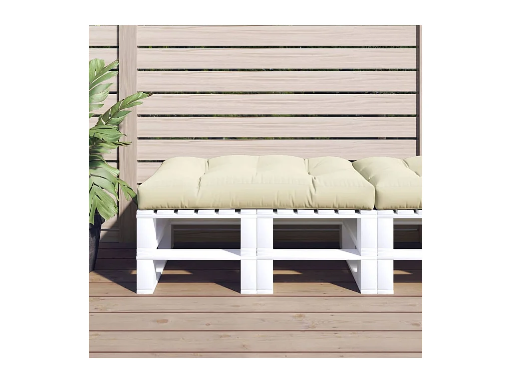 Coussin de palette crème 120x80x12 cm tissu