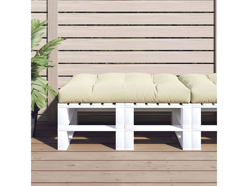 Almofadão para sofá de paletes 120x80x12 cm tecido creme