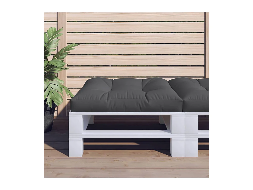 Coussin de palette noir 70x70x12 cm tissu