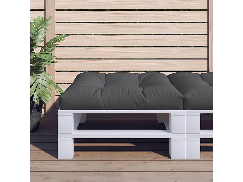 Coussin de palette noir 70x70x12 cm tissu