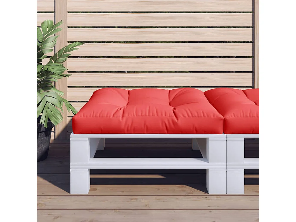 Coussin de palette rouge 70x70x12 cm tissu