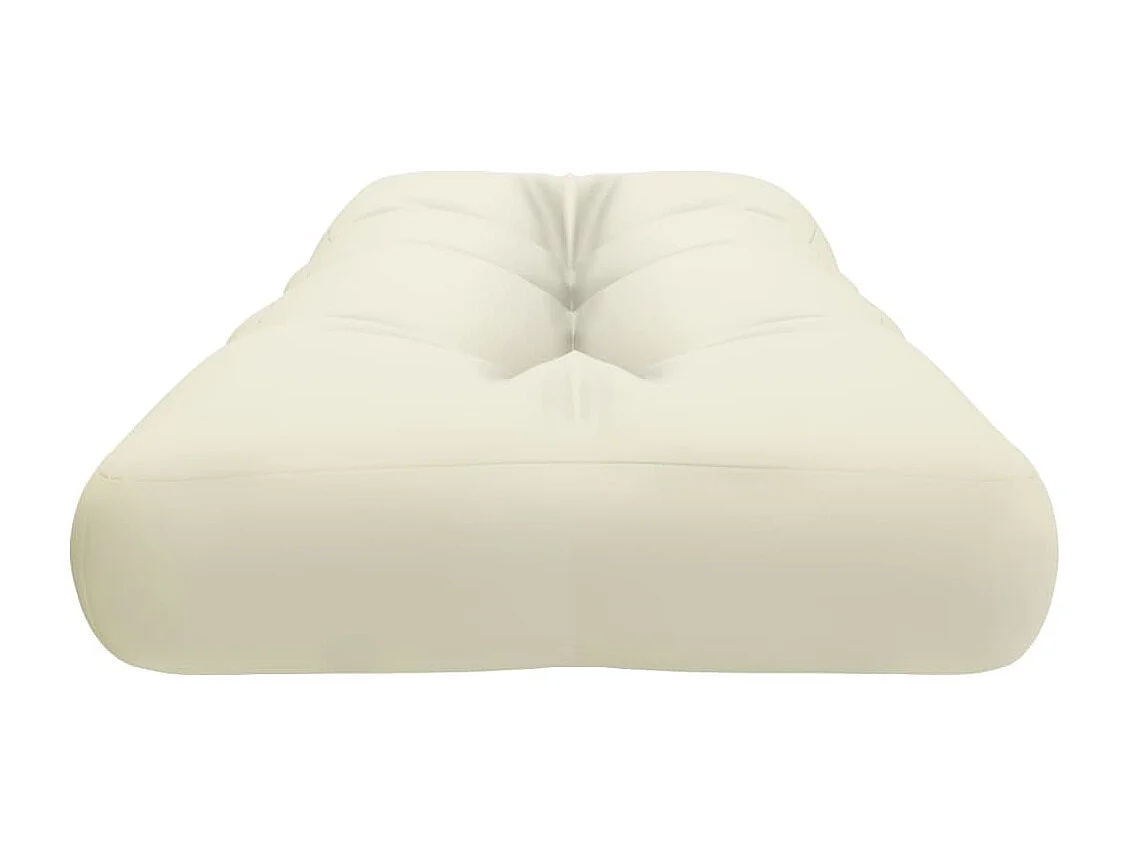 Coussin de palette crème 120x40x12 cm tissu