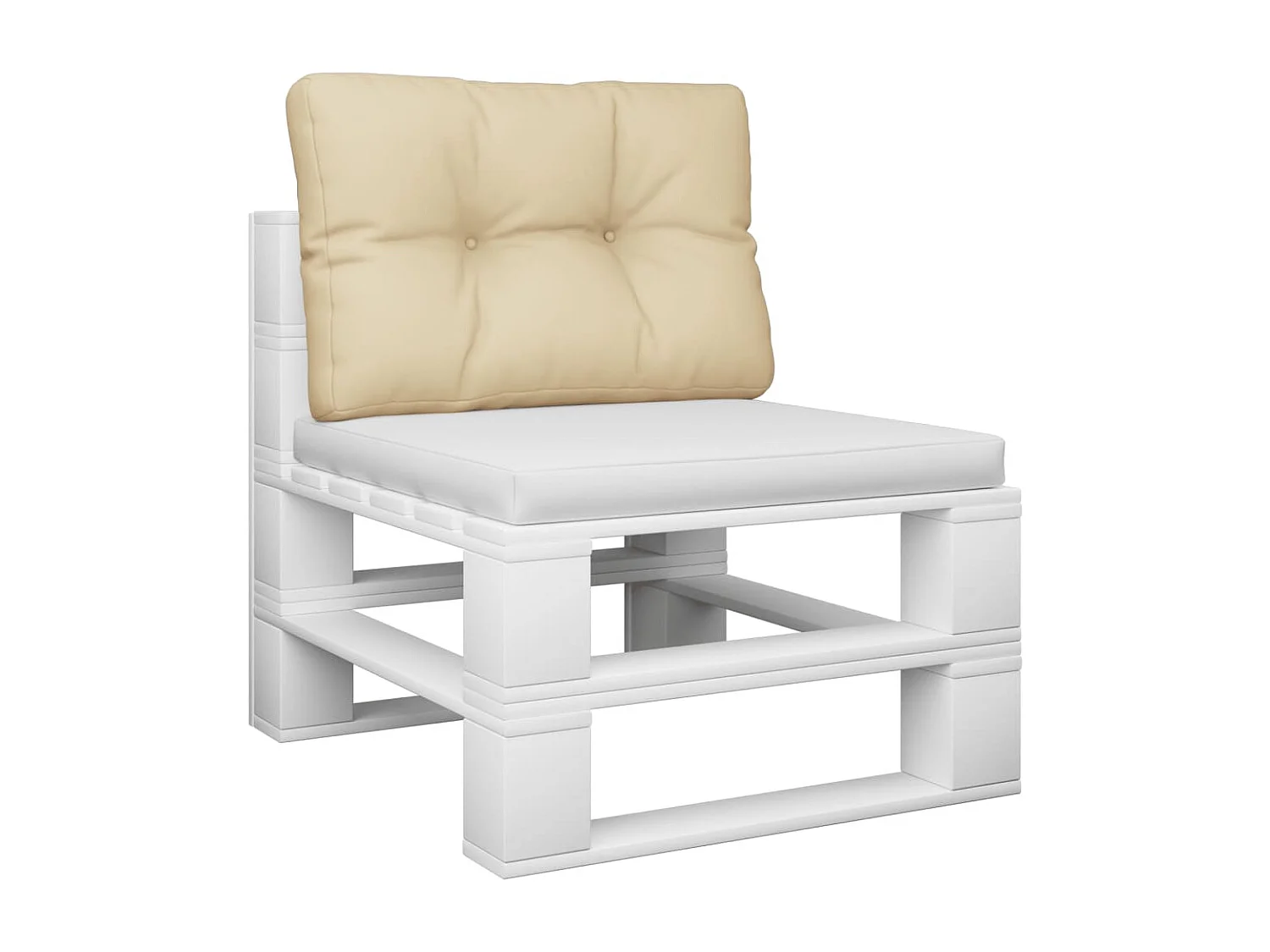 Coussin de palette beige 50x40x12 cm tissu