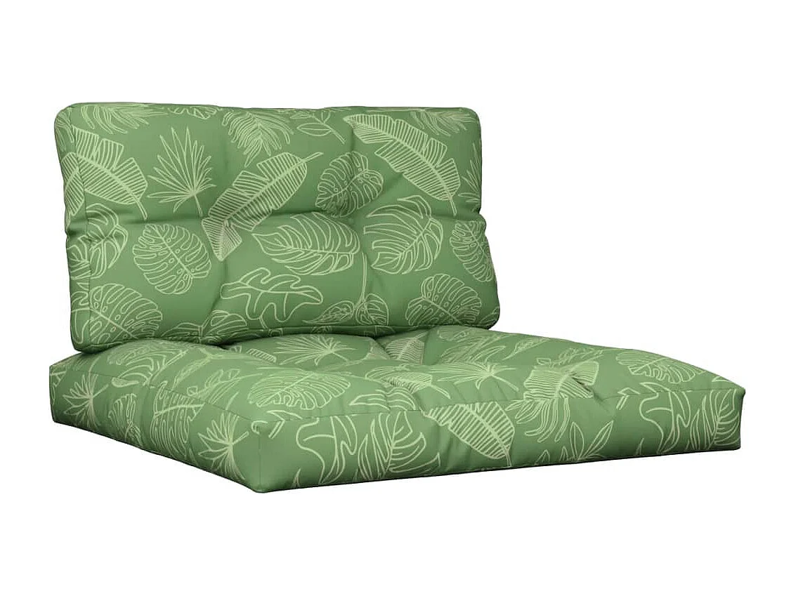 Coussins de palette 2 pièces motif de feuilles tissu