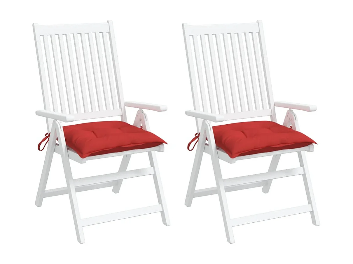 Coussins de palette lot de 2 rouge 50x50x7 cm tissu oxford