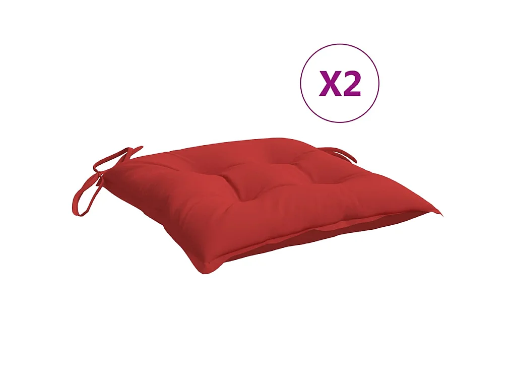 Cojines para palets 2 unidades tela Oxford rojo 50x50x7 cm