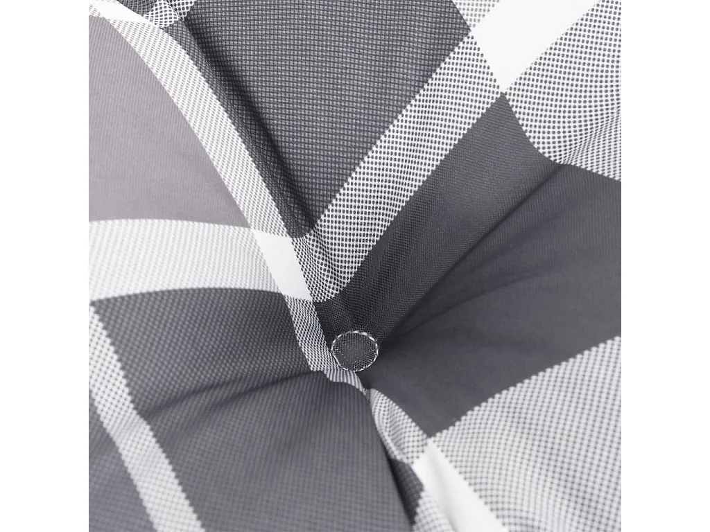 Coussin de palette motif à carreaux gris 60x40x12 cm tissu