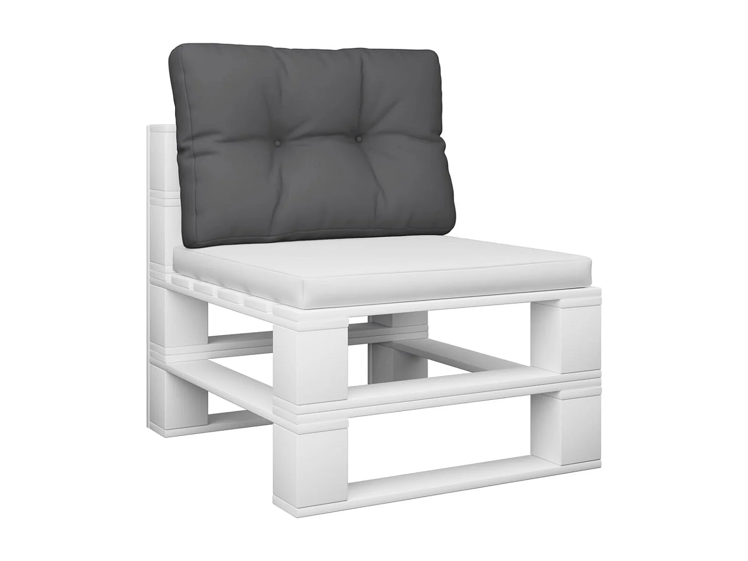 Coussin de palette anthracite 60x40x12 cm tissu