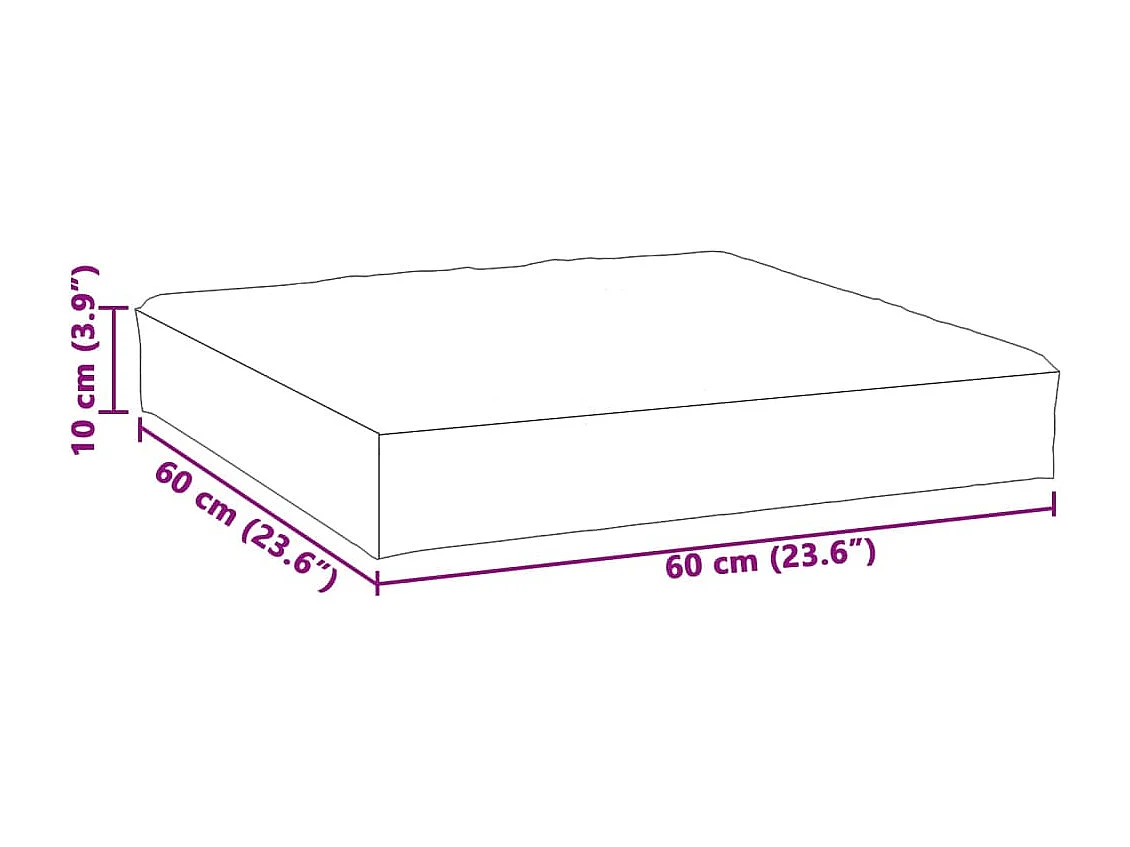 Almofadão para paletes 60x60x10 cm mesclado tecido cinza-escuro