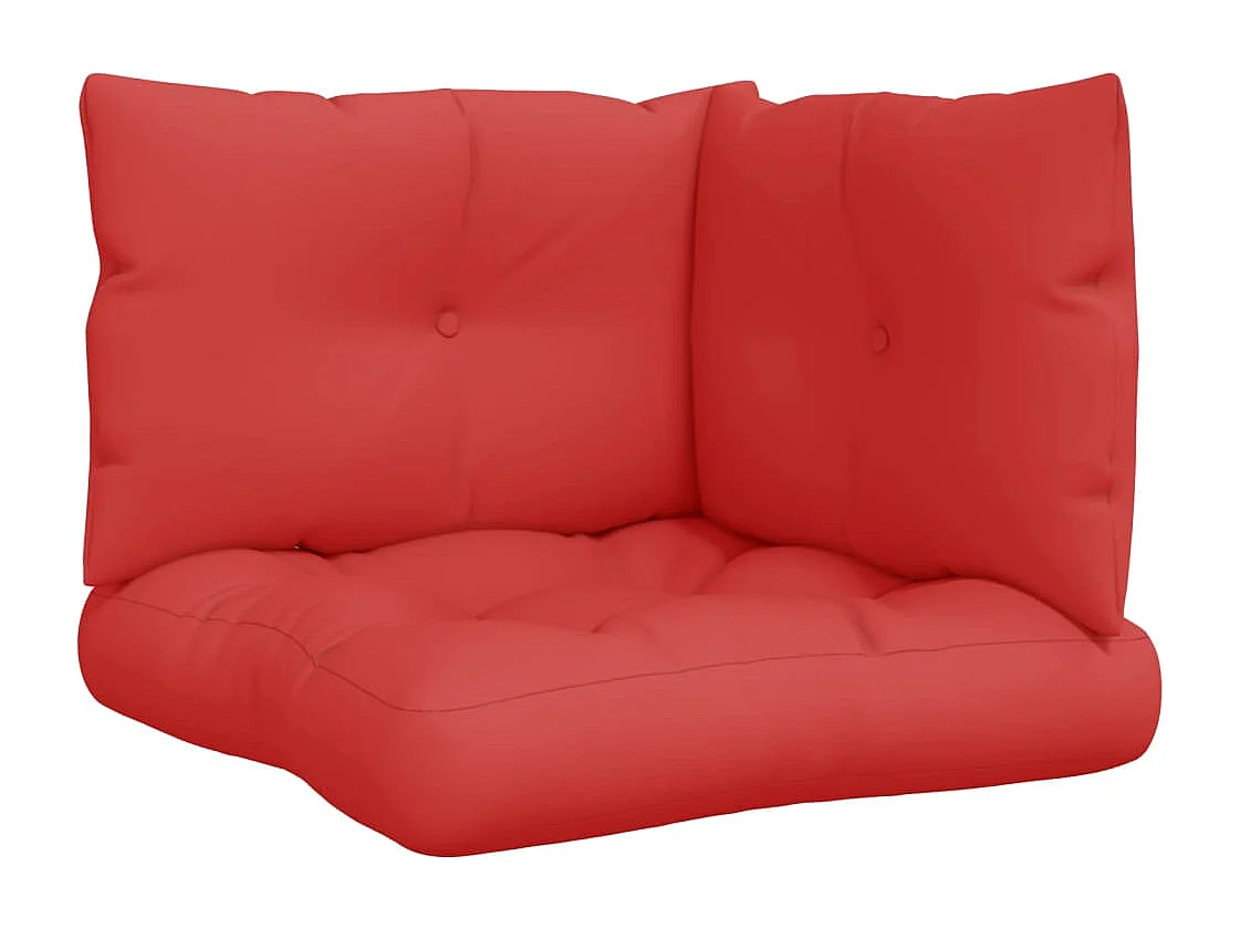 Almofadões de paletes 3 peças tecido vermelho