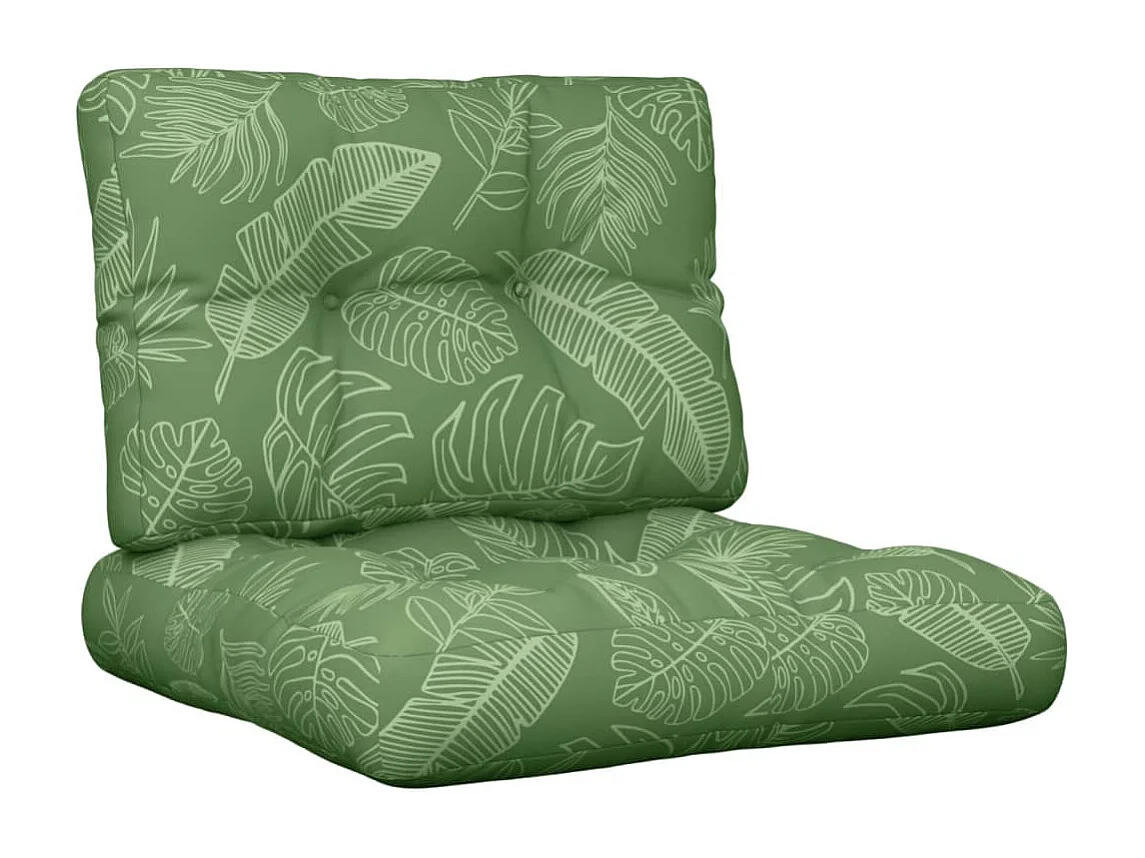 Almofadões para sofás de paletes 2 peças tecido padrão de folhas