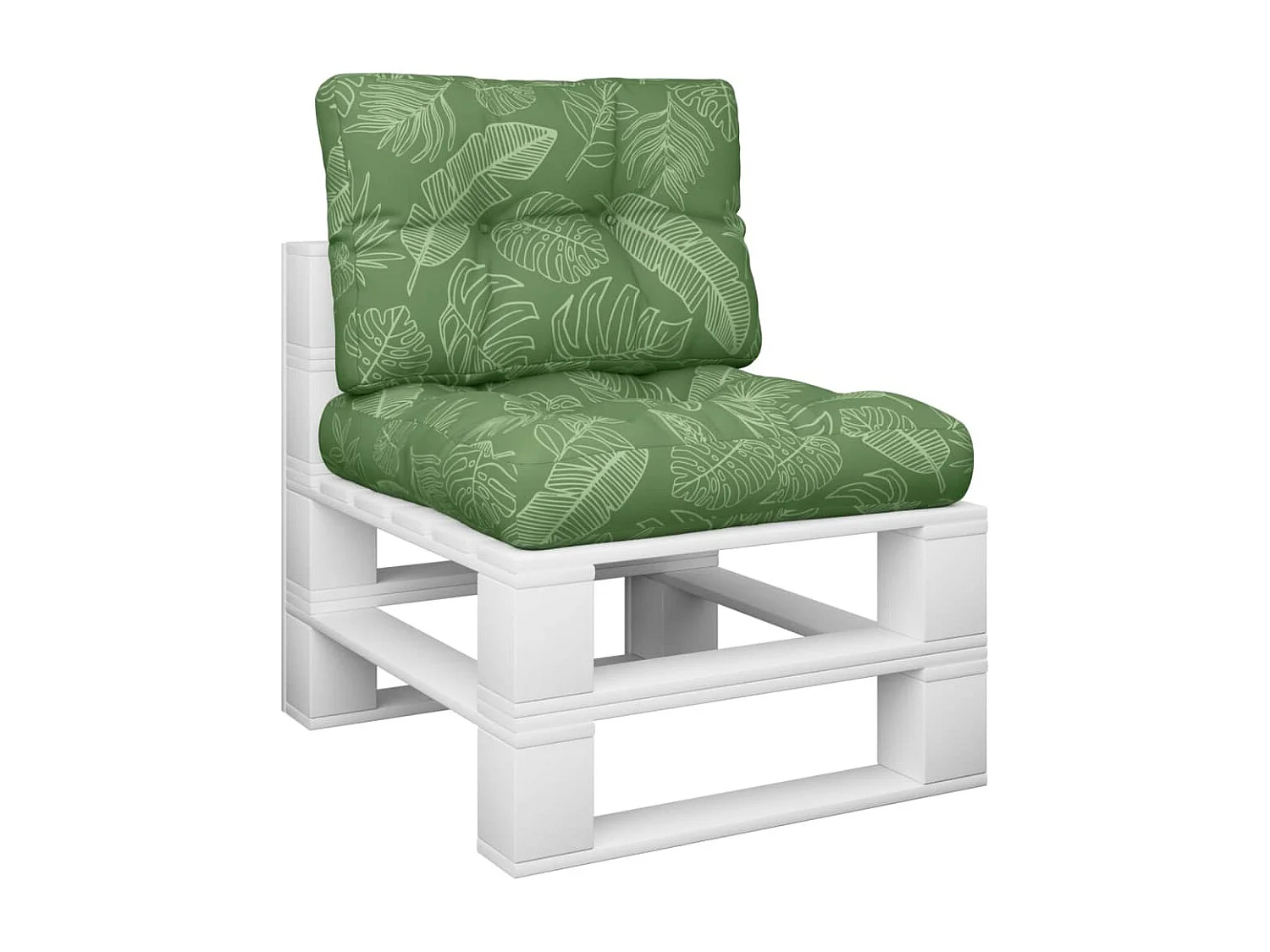 Almofadões para sofás de paletes 2 peças tecido padrão de folhas