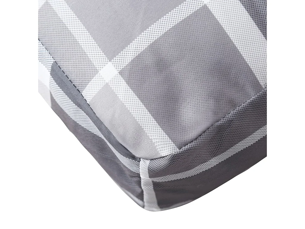 Coussins de palette 2 pièces carreaux gris tissu