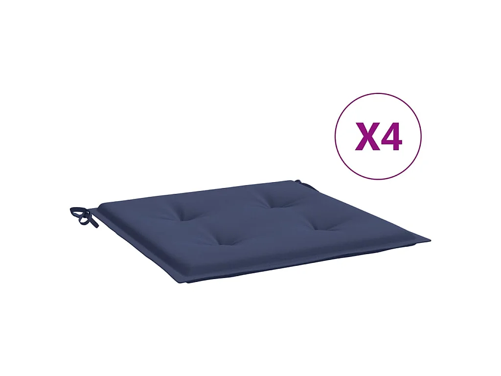 Cojines para muebles palets 4 unidades tela azul marino 40x40x3 cm