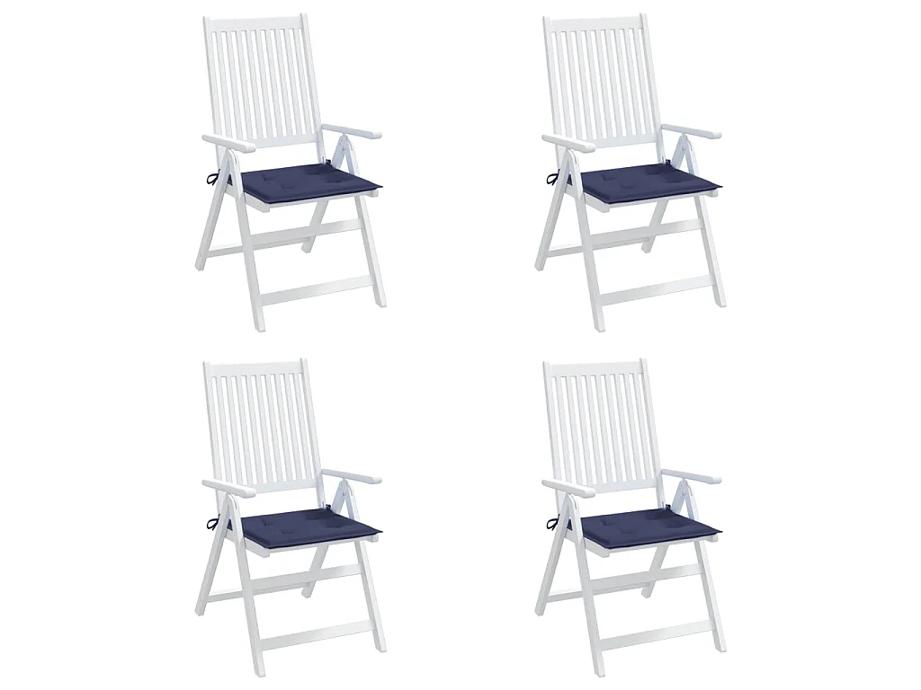 Cojines para muebles palets 4 unidades tela azul marino 40x40x3 cm