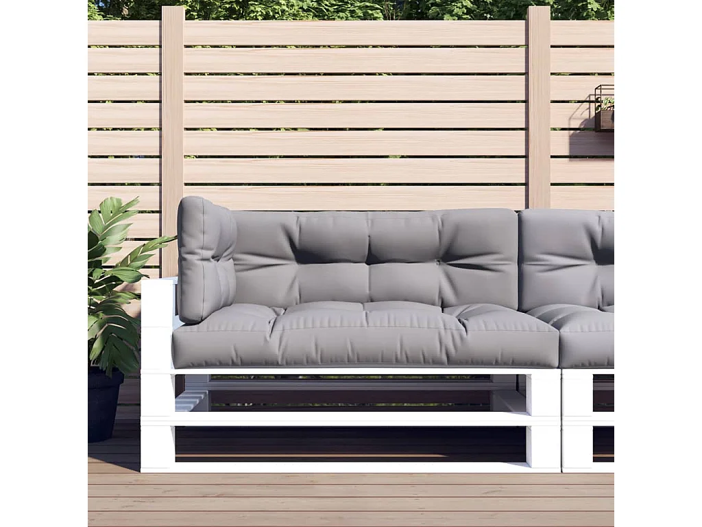 Palletkussens 3 st stof grijs