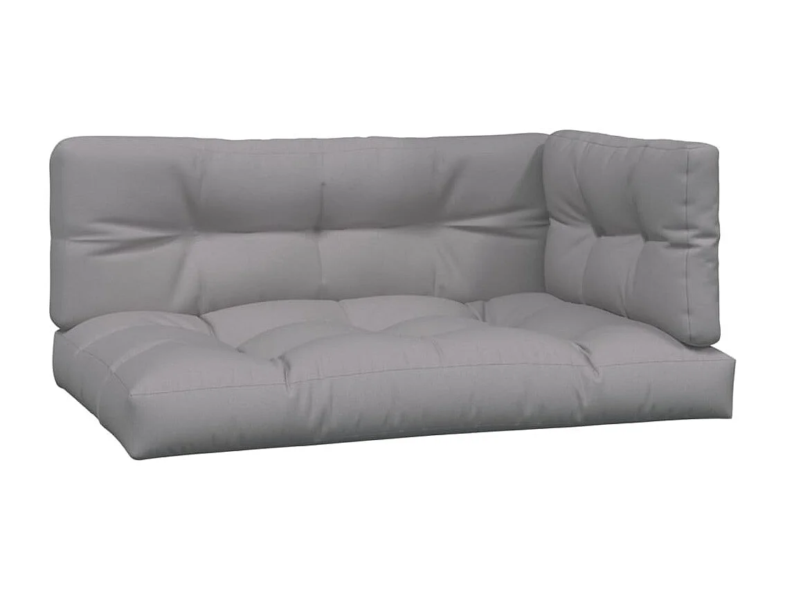 Palletkussens 3 st stof grijs