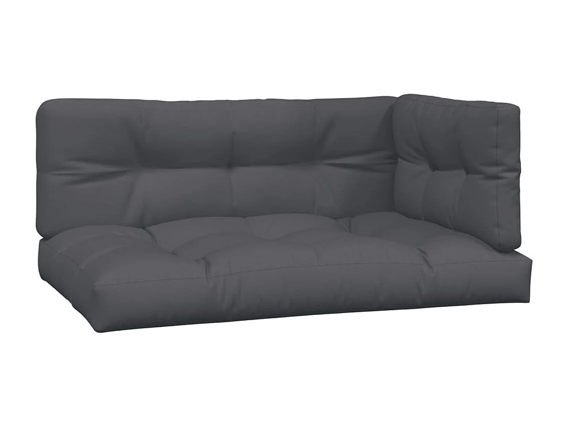 Coussins de palette 3 pièces anthracite tissu