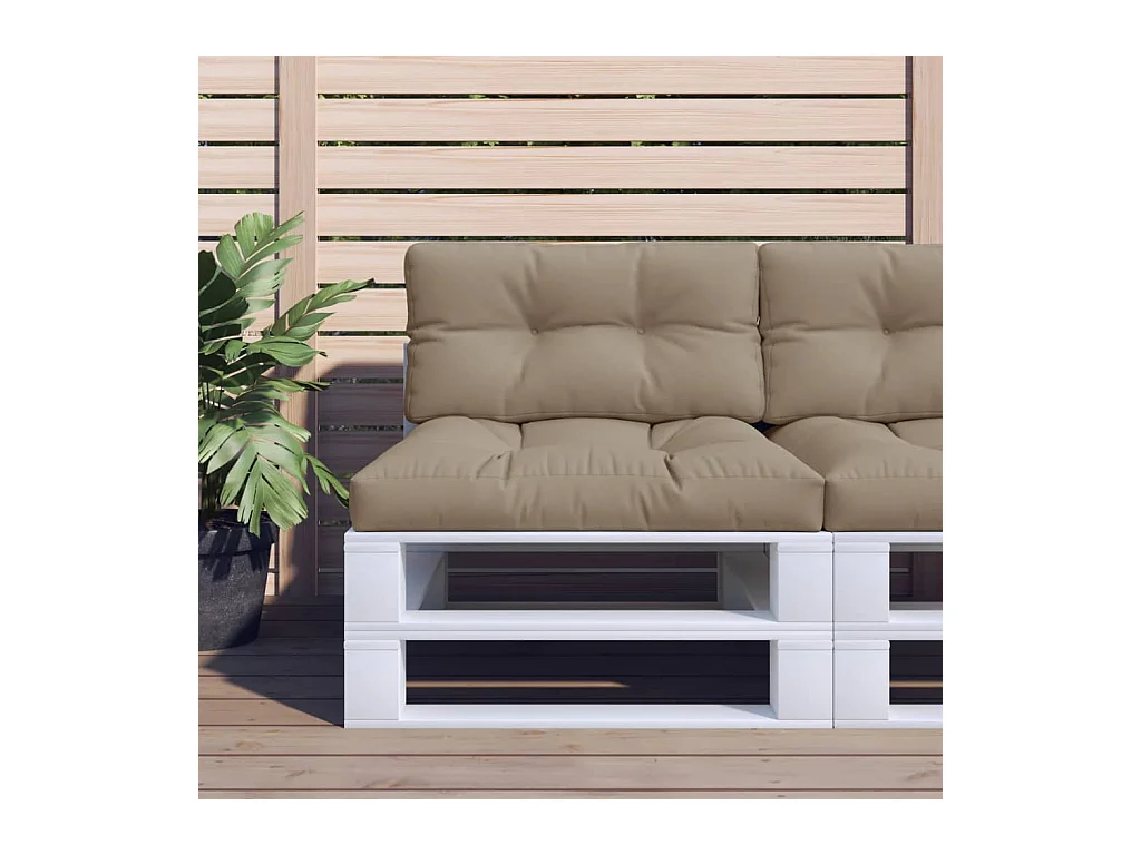 Coussins de palette lot de 2 taupe tissu