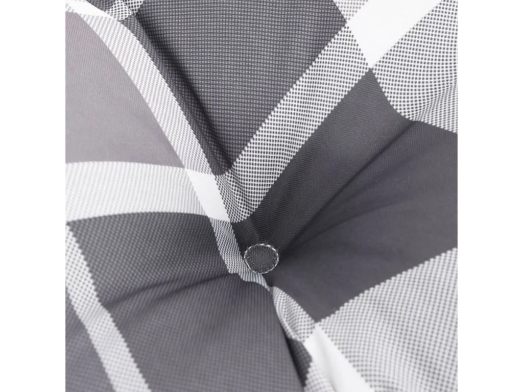 Coussin de palette motif à carreaux gris 60x60x12 cm tissu