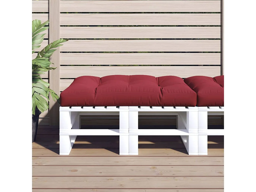 Coussin de palette rouge bordeaux 120x80x12 cm tissu