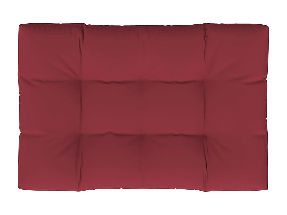 Coussin de palette rouge bordeaux 120x80x12 cm tissu