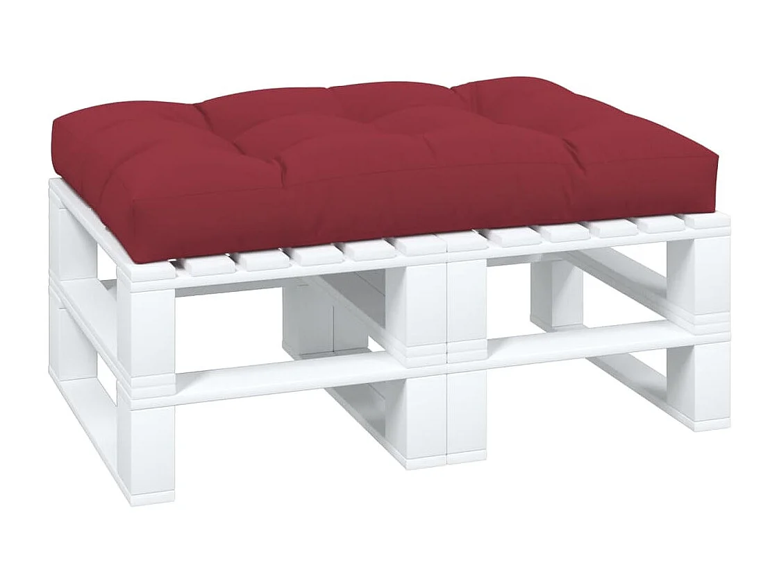 Coussin de palette rouge bordeaux 120x80x12 cm tissu