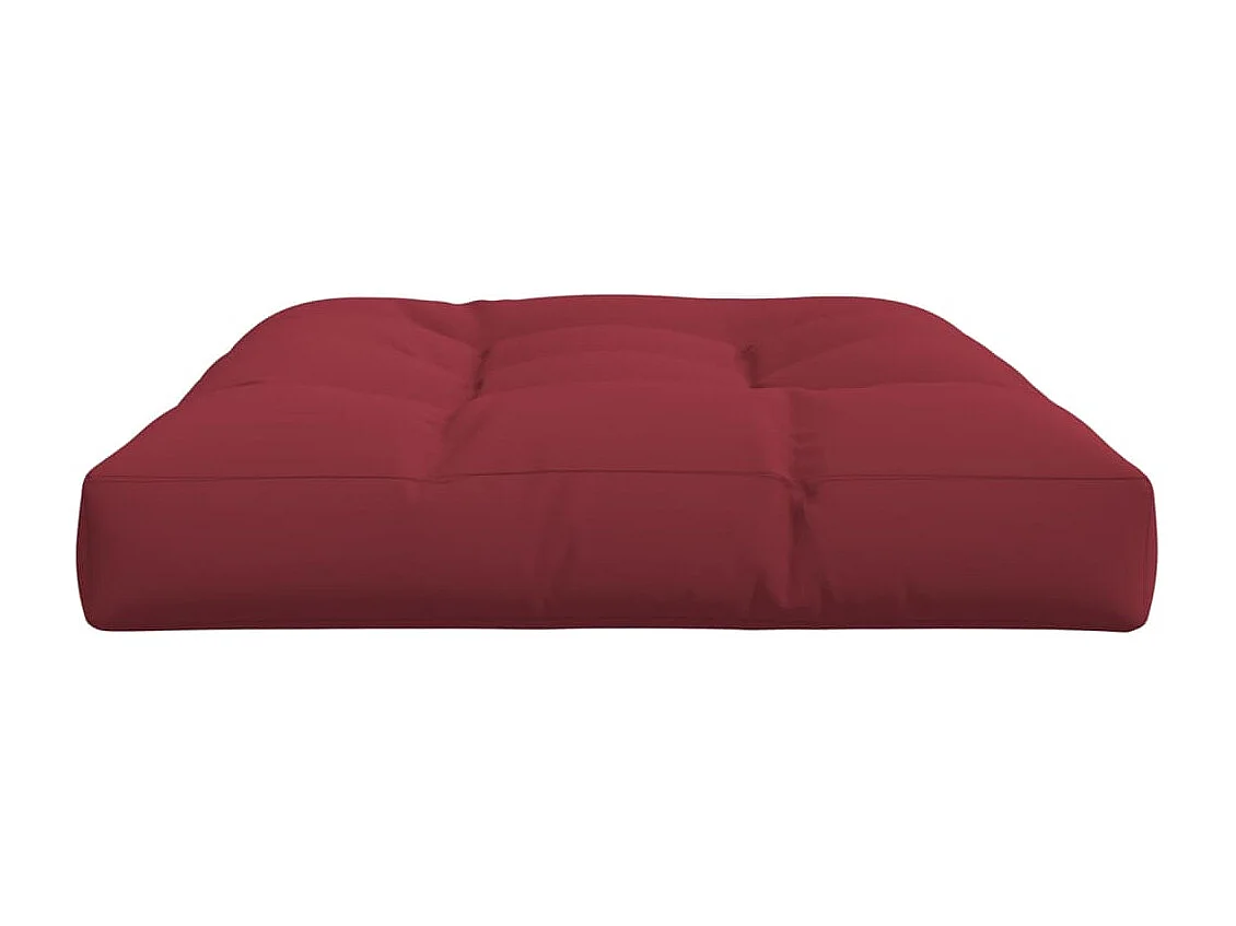 Coussin de palette rouge bordeaux 120x80x12 cm tissu