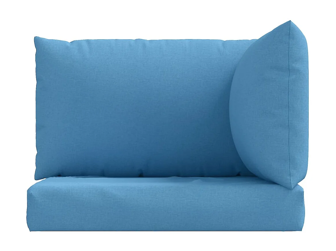 Coussins de palette lot de 3 bleu mélangé tissu