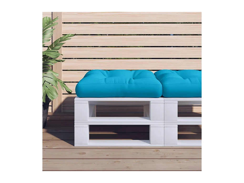 Coussin de palette bleu 50x50x12 cm tissu