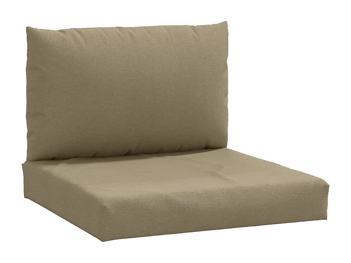 Coussins de palette lot de 2 taupe mélangé tissu