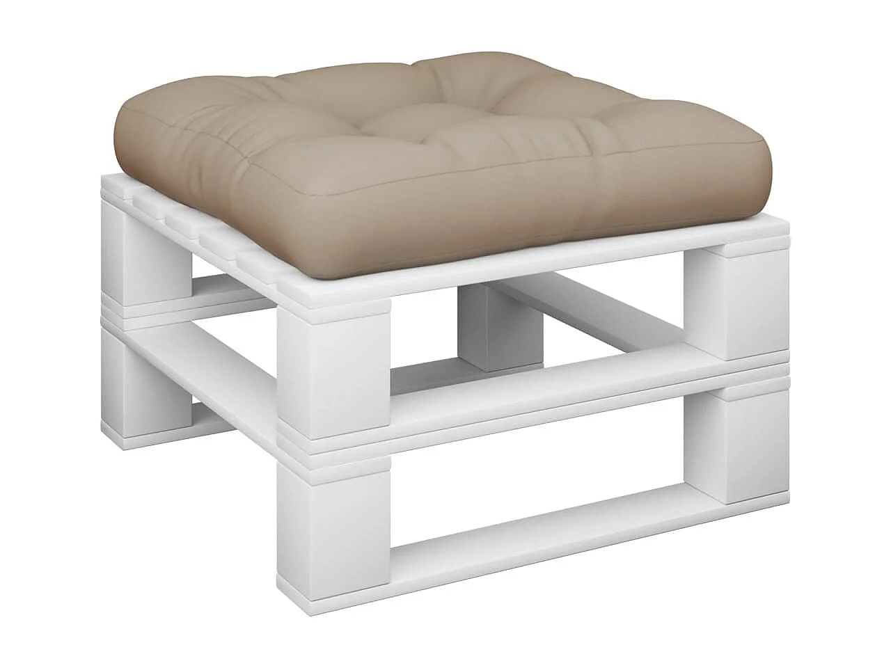 Coussin de palette taupe 60x60x12 cm tissu