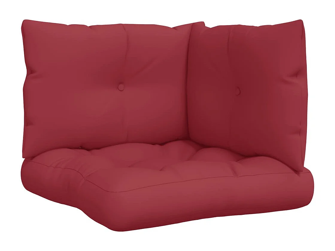 Coussins de palette lot de 3 rouge bordeaux tissu