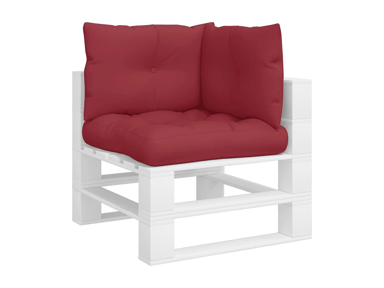 Coussins de palette lot de 3 rouge bordeaux tissu