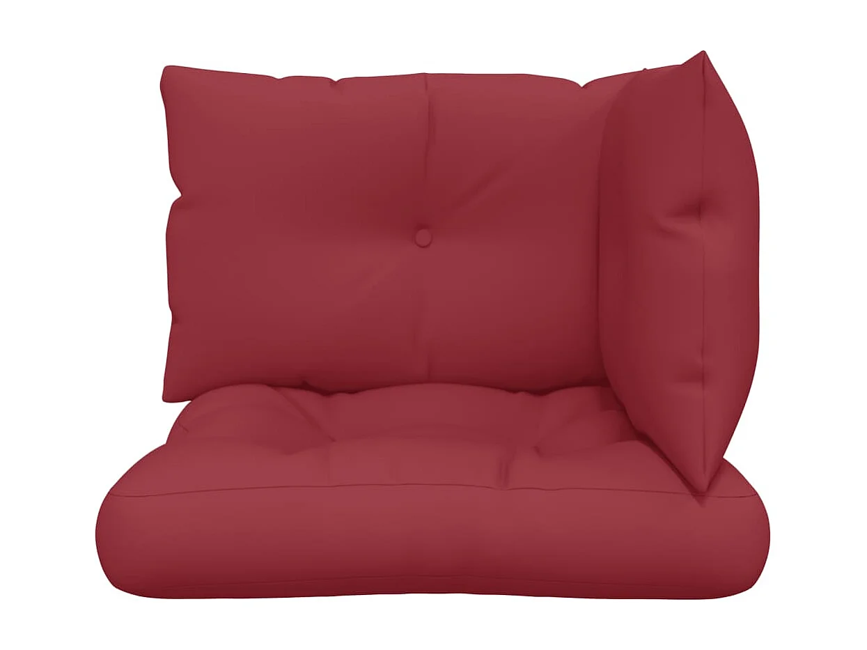 Coussins de palette lot de 3 rouge bordeaux tissu