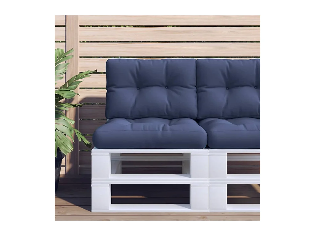 Ensemble de coussins en palette bleu marine 60x40x12 cm tissu