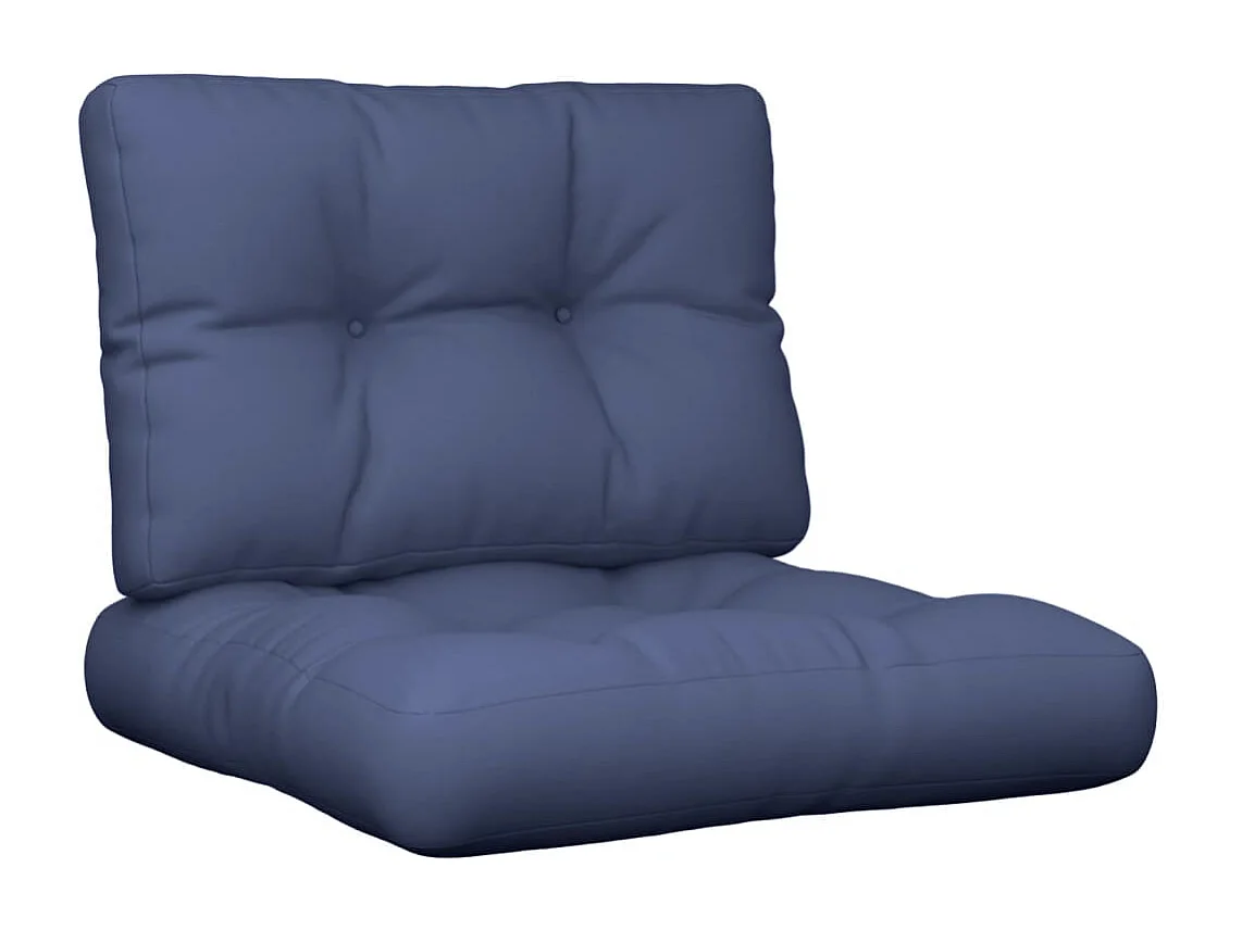 Ensemble de coussins en palette bleu marine 60x40x12 cm tissu