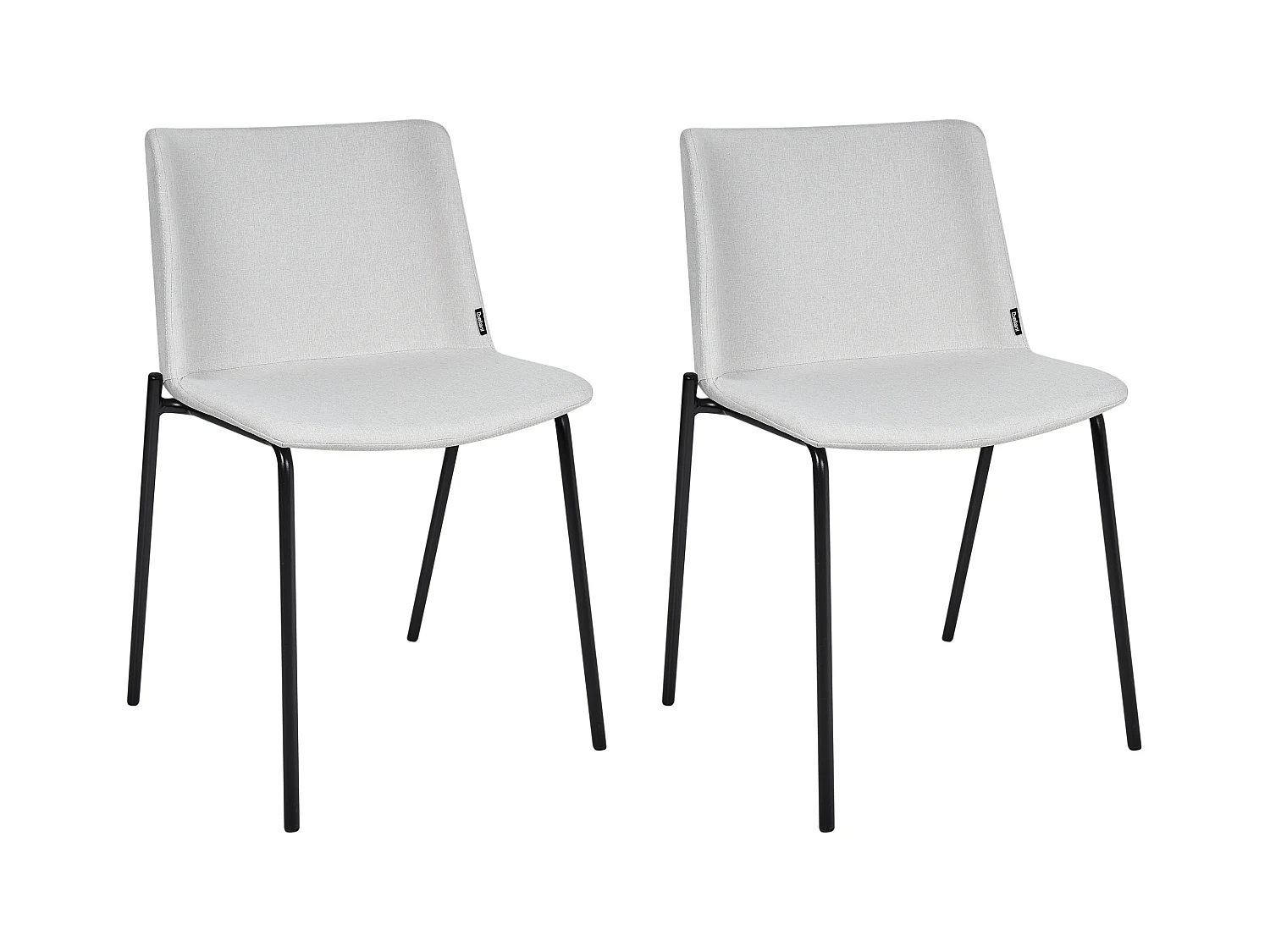 Esszimmerstuhl 2er Set Stoffbezug grau mit Metallbeinen schwarz modern Esbon