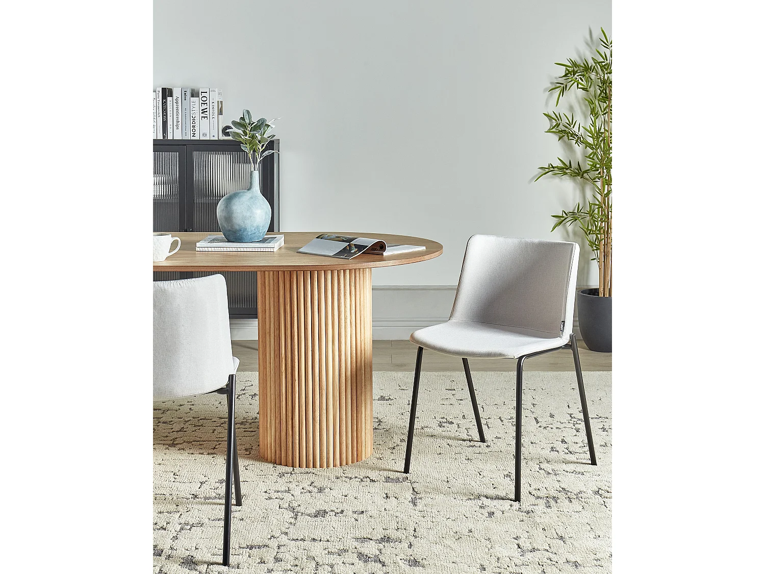 Lot de 2 chaises de salle à manger ESBON Gris clair