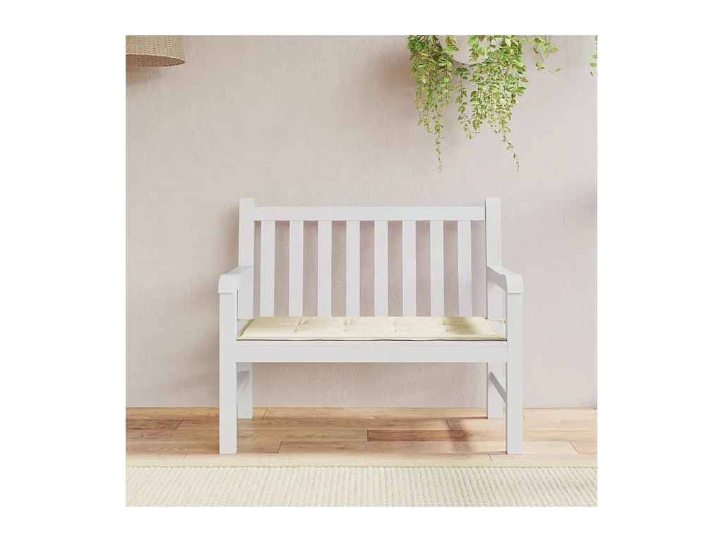 Coussin de banc de jardin crème 100x50x3 cm tissu oxford