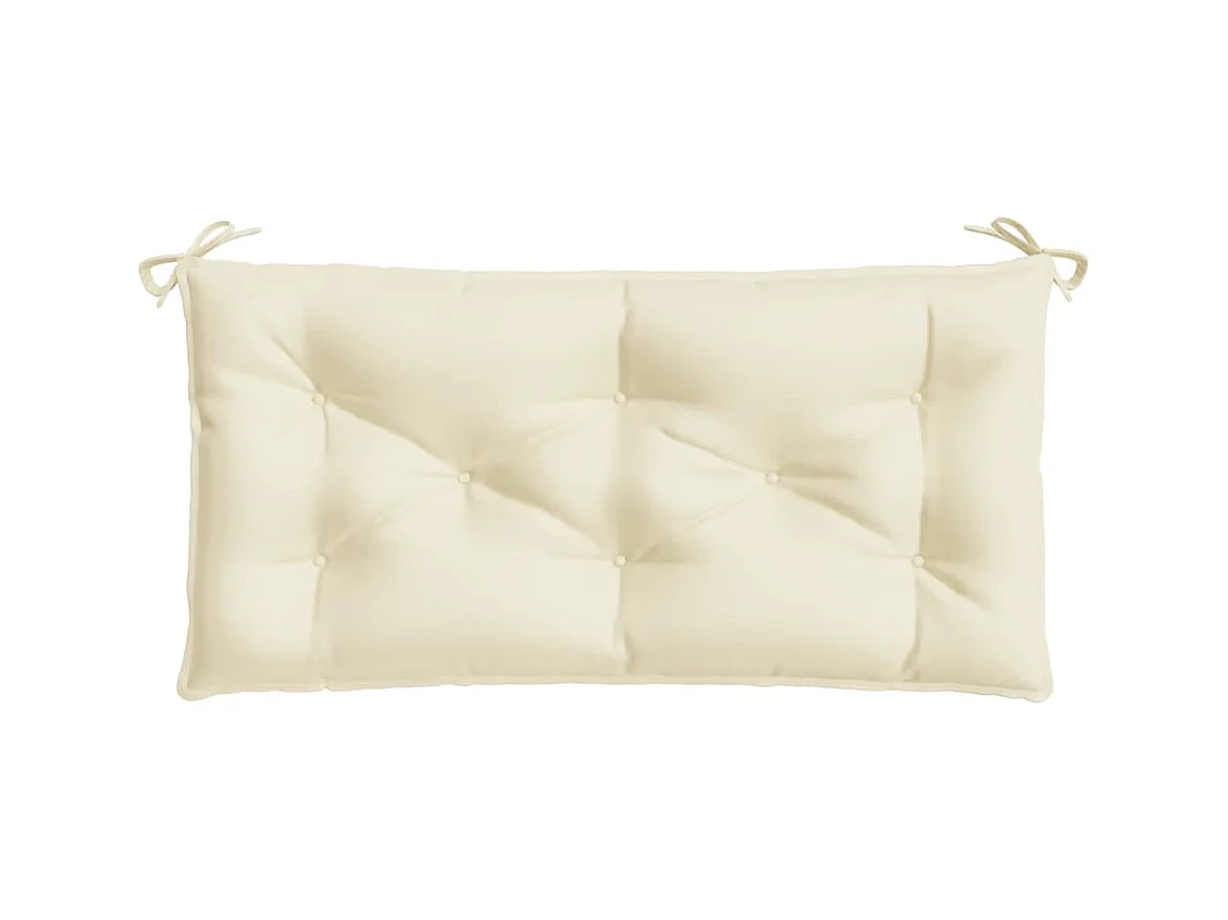 Coussin de banc de jardin blanc crème 110x50x7 cm tissu oxford