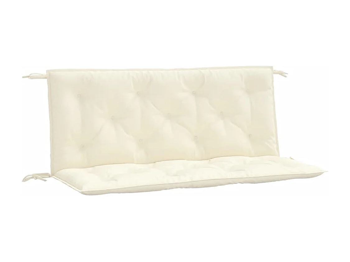 Coussins de banc de jardin 2 pièces blanc crème tissu Oxford