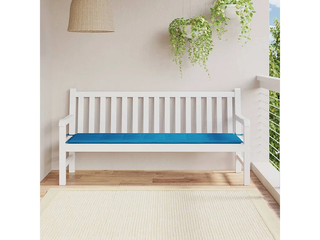 Almofadão para banco de jardim 180x50x3 cm tecido oxford azul