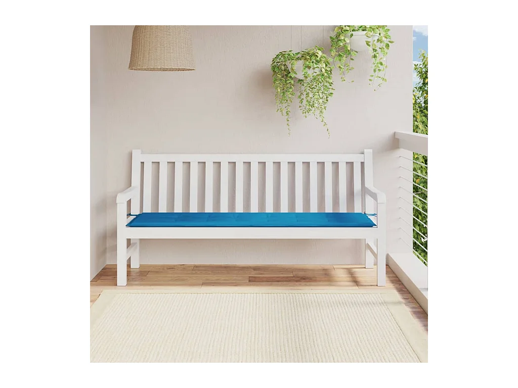 Coussin de banc de jardin bleu 180x50x3 cm tissu oxford