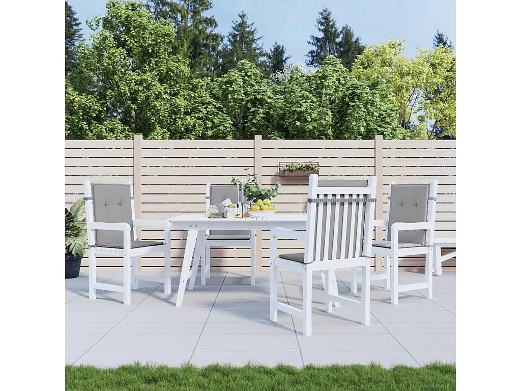 Coussins de chaise de jardin à dossier bas lot de 4 gris