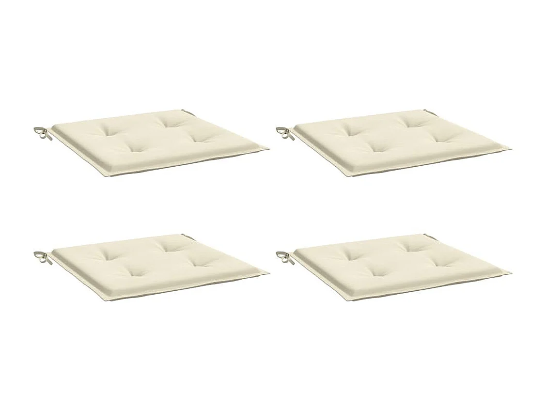 Coussins de chaise de jardin 4 pièces crème 50x50x3cm tissu oxford