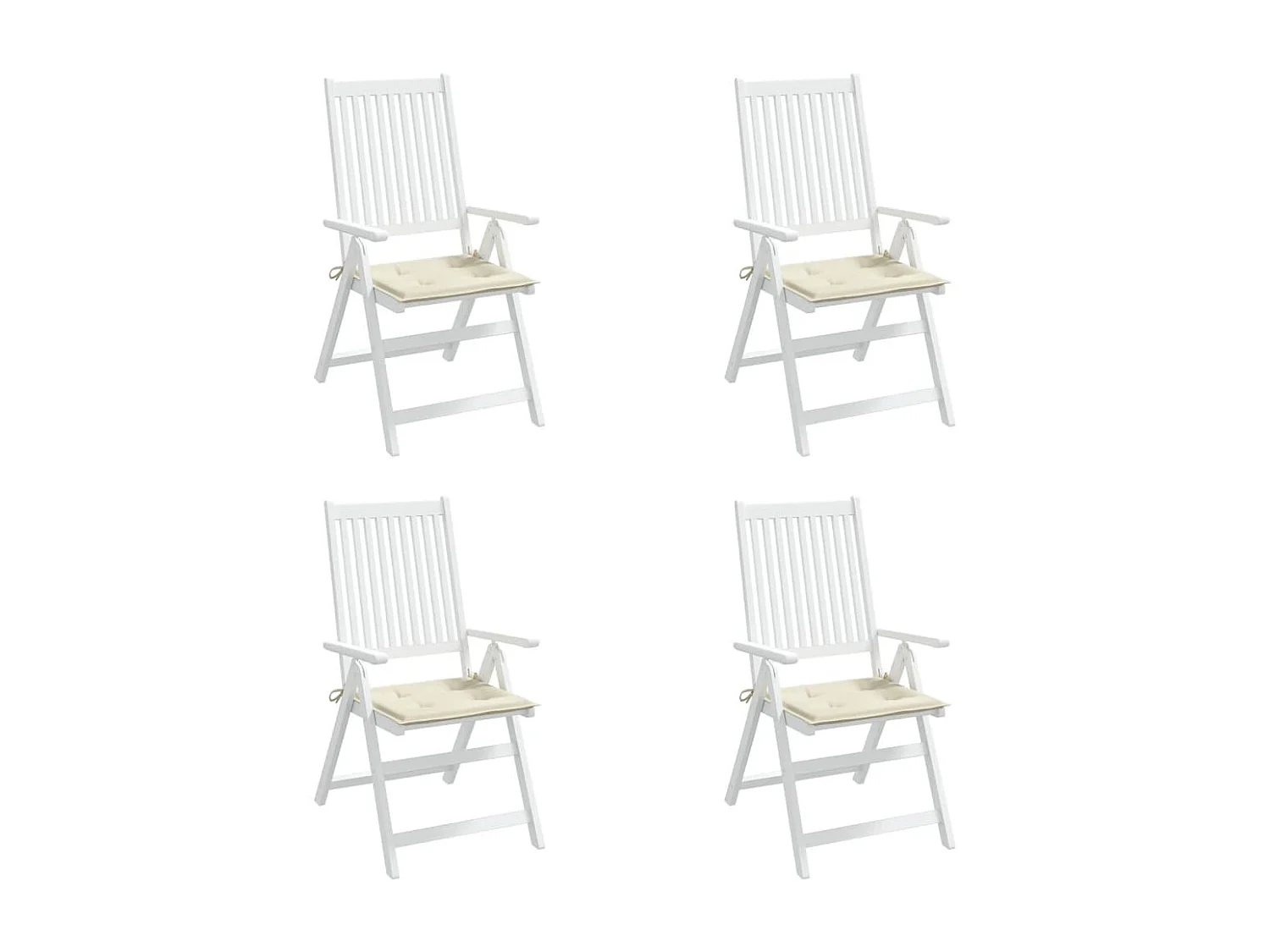 Coussins de chaise de jardin 4 pièces crème 50x50x3cm tissu oxford